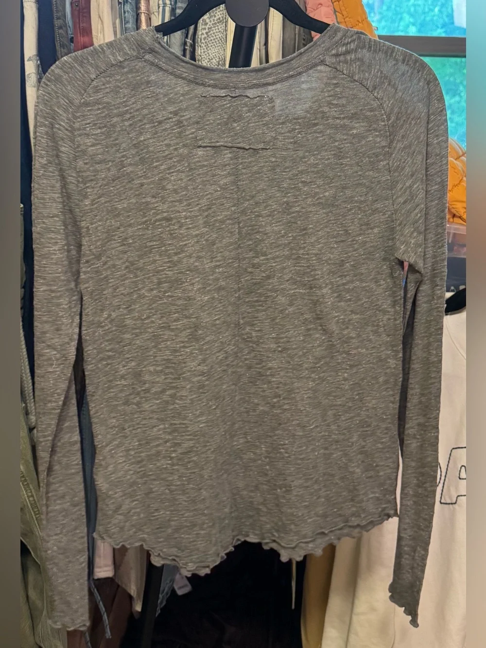 NWOT Free People We The Free Be My Baby Long-Sleeve Tee - Heather grey - XL